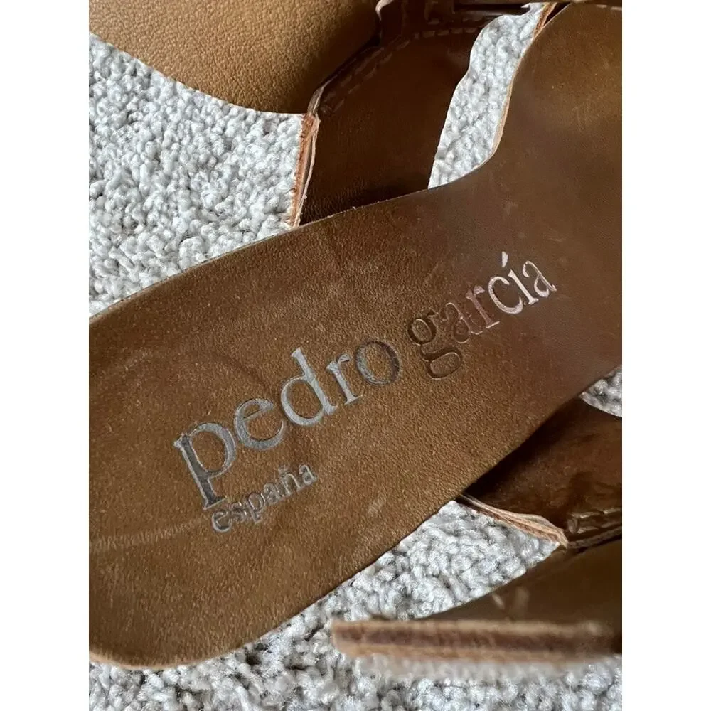 Pedro Garcia Spain Brown Suede Cutout Heeled Sandals Size 8 Designer Y2K Boho